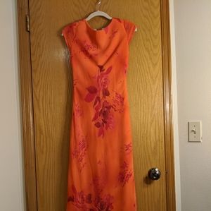 Long orange/salmon dress